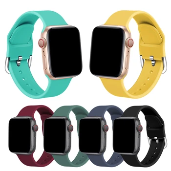Silikon Sportski Remen Za Apple Watch Band 44 mm 40 mm 42 mm 38 mm 44 mm Narukvica Za Pametne Sati Remen iWatch Series 6 5 4 3 SE