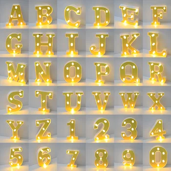 Led Svjetlo Noći Sa Slovima Engleski Alfabet Od 26 Broj Žarulja Božić Vjenčanje Je Dan Rođenja Prijedlog Za Uređenje Doma Uređenje Sobe