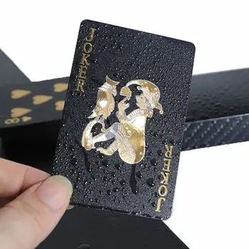 Poklon PVC 100% Plastične Luksuzni Igraće Karte Casino Ispis u Boji je Kartaška Igra na ploči Crna Poker