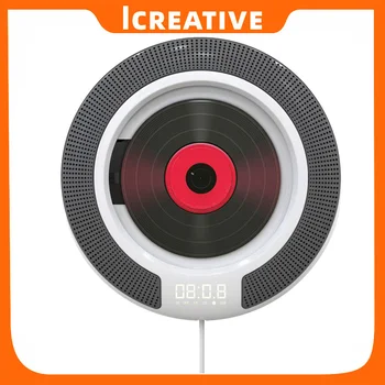 Icreative Prijenosni Bluetooth-kompatibilni CD-player Zid FM radio Ugrađen zvučnik Hi-Fi slušalice sa daljinskim upravljačem