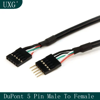 Interni 5-pinski priključak za USB IDC-u za matičnu ploču, Produžni kabel od muškaraca i žena, DuPont 2.54 5-pinski kabel od muškaraca i žena za kućište računala